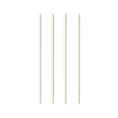[87513] 10 x 100 Trinkhalme, Papier "pure" Ø 6 mm · 20 cm weiss