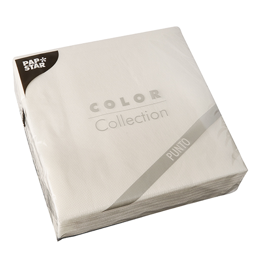 [87533] 18 x 30 Servietten, 2-lagig "PUNTO" 1/4-Falz 38 cm x 38 cm weiss mikrogeprägt