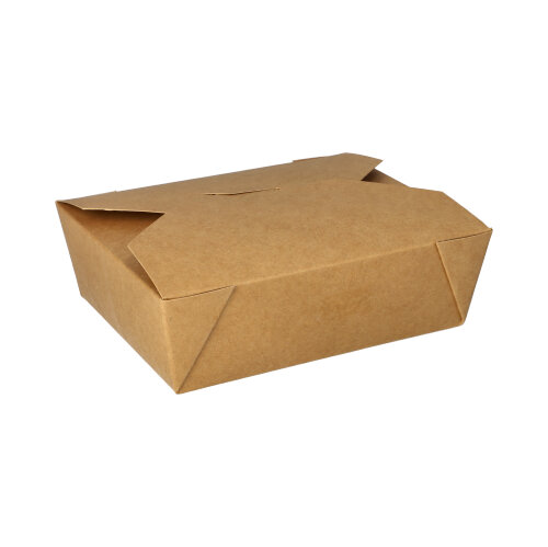 [87611] 3 x 50 Lunchboxen, Pappe "pure" 1000 ml 5 cm x 12 cm x 15 cm braun