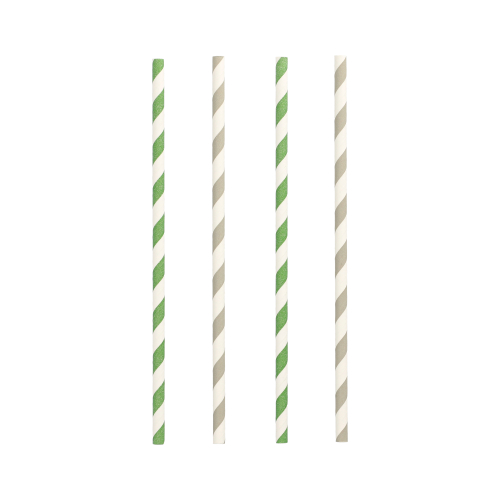 [87674] 20 x 25 Trinkhalme, Papier Ø 6 mm · 20 cm farbig sortiert "Stripes"