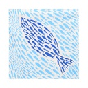10 x 20 Servietten, 3-lagig 1/4-Falz 33 cm x 33 cm "Banc de Poissons"
