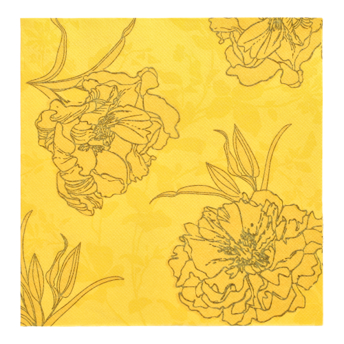 [87752] 5 x 50 Servietten "ROYAL Collection" 1/4-Falz 40 cm x 40 cm gelb "Thalia"