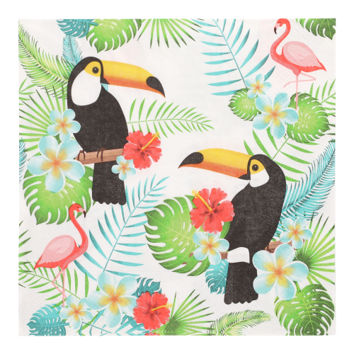 [87777] 10 x 20 Servietten, 3-lagig 1/4-Falz 40 cm x 40 cm "Toucan"