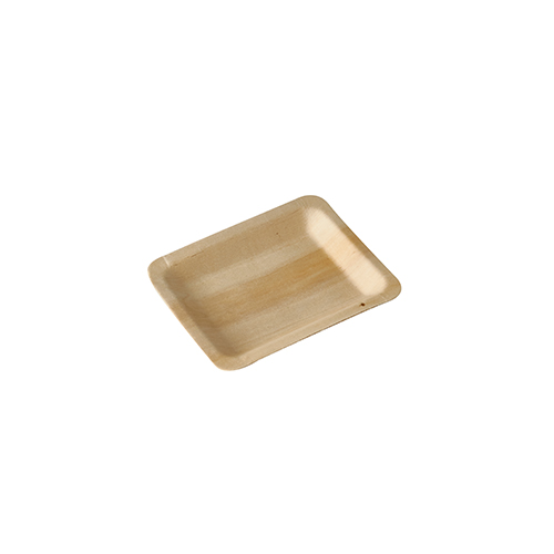 [87828] 10 x 50 Fingerfood - Teller, Holz "pure" eckig 12 cm x 9,5 cm