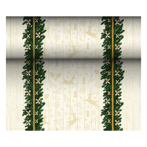 [87843] 6 x Tischläufer, stoffähnlich, Airlaid 24 m x 40 cm "Golden Star"
