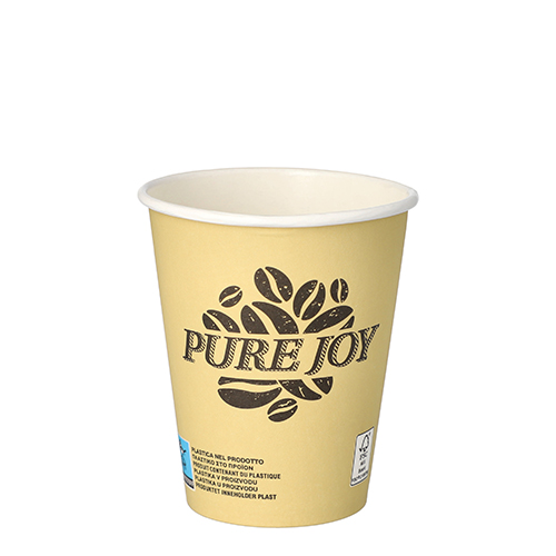 [87867] 20 x 50 Trinkbecher, Pappe 0,2 l Ø 8 cm · 9,2 cm creme "Pure Joy"