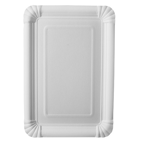 [87873] 20 x 6 Teller, Pappe "pure" eckig 16,5 cm x 23 cm weiss