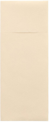 [87908] 5 x 100 Bestecktaschen, Airlaid 40 cm x 33 cm creme mit Besteckfalz