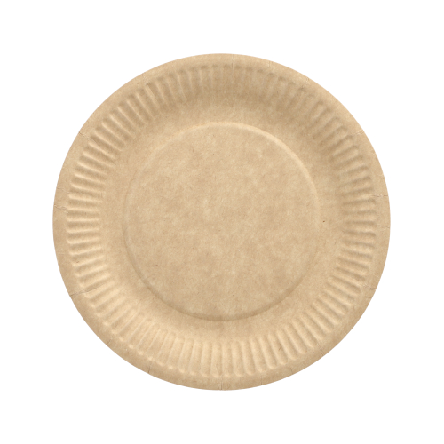 [87938] 8 x 100 Teller, Pappe "pure" rund Ø 19 cm braun