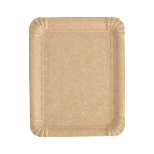 [87943] 2 x 250 Teller, Pappe "pure" eckig 16,5 cm x 20 cm braun