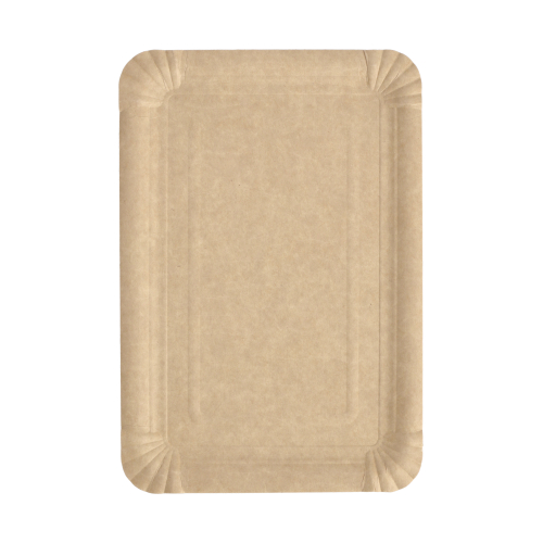 [87944] 2 x 250 Teller, Pappe "pure" eckig 16,5 cm x 23 cm braun
