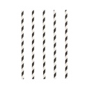 20 x 25 Trinkhalme, Papier Ø 6 mm · 20 cm schwarz/weiss "Stripes"