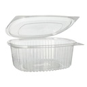 8 x 50 Feinkost- und Salatschalen mit Klappdeckel, R-PET oval 1000 ml 6,6 cm x 15,8 cm x 18,4 cm klar