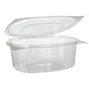 6 x 50 Feinkost- und Salatschalen mit Klappdeckel, R-PET oval 1500 ml 7,6 cm x 18,2 cm x 20,8 cm klar