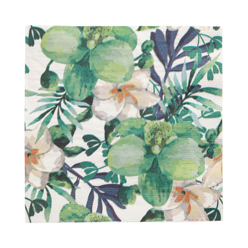 [88246] 10 x 20 Servietten, 3-lagig 1/4-Falz 33 cm x 33 cm "Tropic"