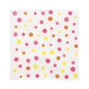 12 x 30 Servietten, 3-lagig 1/4-Falz 33 cm x 33 cm pink "Colourful Dots"