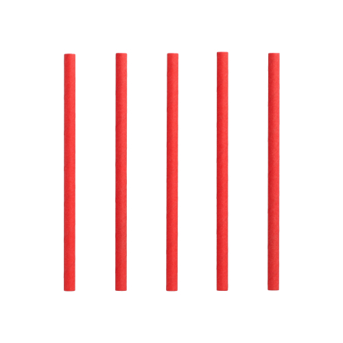 [88365] 8 x 200 Cocktail Trinkhalme, Papier Ø 7 mm · 15 cm rot