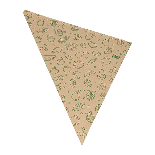 [88390] 1000 Spitztüten, Kraftpapier 52,5 cm x 37 cm x 37 cm braun "Fruits & Vegs" Füllinhalt 1500 g