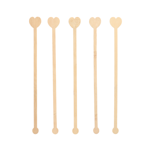 [88421] 10 x 100 Getränke-Quirle, Bambus "pure" 20 cm "Heart"