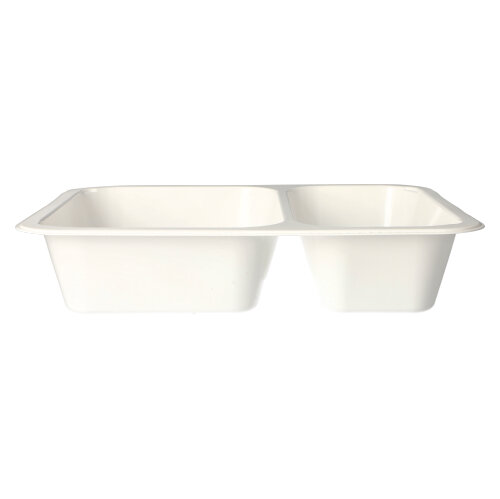 [88440] 10 x 50 Mikrowellenschalen, PP 2-geteilt 1205 ml 4,9 cm x 22,7 cm x 17,8 cm weiss