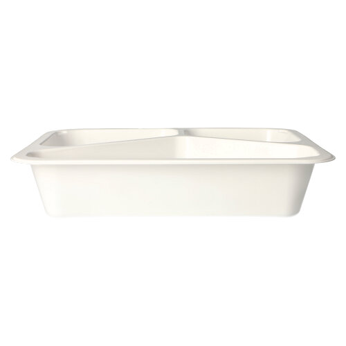 [88441] 10 x 50 Mikrowellenschalen, PP 3-geteilt 1095 ml 4,9 cm x 22,7 cm x 17,8 cm weiss