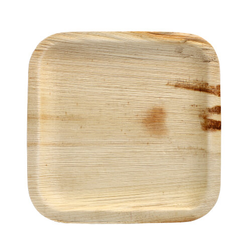 [88478] 4 x 25 Teller, Palmblatt "pure" eckig 20 cm x 20 cm x 2 cm