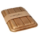 5 x 10 Trays, Palmblatt "pure" eckig 500 ml 6,5 cm x 17,5 cm x 25,5 cm mit Deckel und Banderole