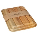 5 x 10 Trays, Palmblatt "pure" 2-geteilt 400 ml 5,5 cm x 17,5 cm x 25,5 cm mit Deckel und Banderole