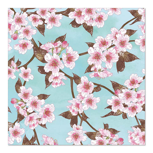 [88545] 10 x 20 Servietten, 3-lagig 1/4-Falz 33 cm x 33 cm "Cherry Blossoms"