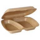 4 x 50 Menüboxen mit Klappdeckel, XPP 2-geteilt 7 cm x 20,5 cm x 24 cm beige