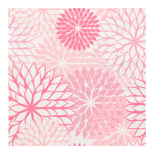 [88594] 10 x 20 Servietten, 3-lagig 1/4-Falz 40 cm x 40 cm rose "Floralies"