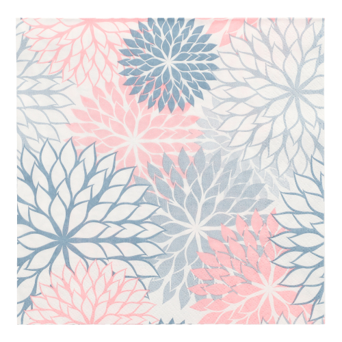 [88597] 10 x 20 Servietten, 3-lagig 1/4-Falz 40 cm x 40 cm grau "Floralies"