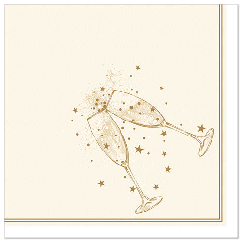 [88635] 5 x 50 Servietten "ROYAL Collection" 1/4-Falz 40 cm x 40 cm gold "Festivity"