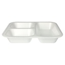 4 x 50 Siegelschalen, XPS 3-geteilt 1350 ml 4,2 cm x 24,5 cm x 26,5 cm weiss laminiert