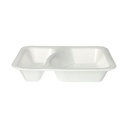 6 x 100 Siegelschalen, XPS 2-geteilt 825 ml 4,2 cm x 18,5 cm x 23,5 cm weiss laminiert