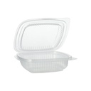 10 x 100 Verpackungsbecher mit Klappdeckeln, PP rechteckig 150 ml 4 cm x 11,5 cm x 12 cm transparent