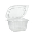 10 x 100 Verpackungsbecher mit Klappdeckeln, PP rechteckig 375 ml 6,2 cm x 11,5 cm x 12 cm transparent