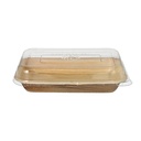 5 x 10 Schalen, Palmblatt eckig 200 ml 4,8 cm x 12 cm x 18 cm mit rPET Deckel "Kombipack"