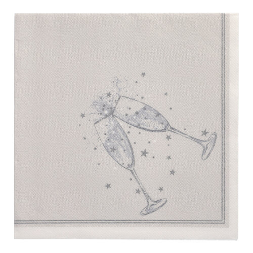 [89149] 8 x 20 Servietten "ROYAL Collection" 1/4-Falz 40 cm x 40 cm silber "Festivity"
