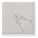 8 x 20 Servietten "ROYAL Collection" 1/4-Falz 40 cm x 40 cm silber "Festivity"