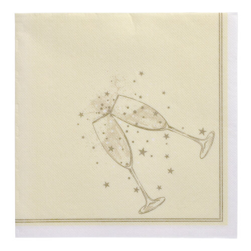 [89150] 8 x 20 Servietten "ROYAL Collection" 1/4-Falz 40 cm x 40 cm gold "Festivity"