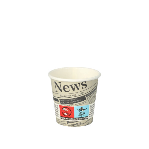 [89194] 20 x 50 Trinkbecher, Pappe "To Go" 5 cl Ø 5 cm · 5 cm "Newsprint"
