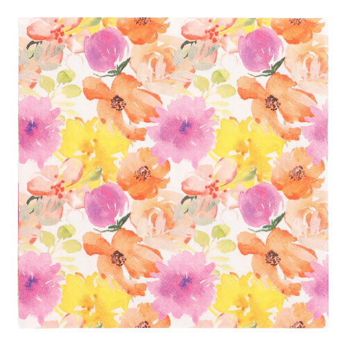 [89235] 15 x 20 Servietten, 3-lagig 1/4-Falz 33 cm x 33 cm "Flowers Splendor"
