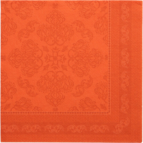 [89272] 5 x 50 Servietten "ROYAL Collection" 1/4-Falz 40 cm x 40 cm nektarine "Arabesque"