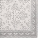 5 x 50 Servietten "ROYAL Collection" 1/4-Falz 40 cm x 40 cm grau "Arabesque"