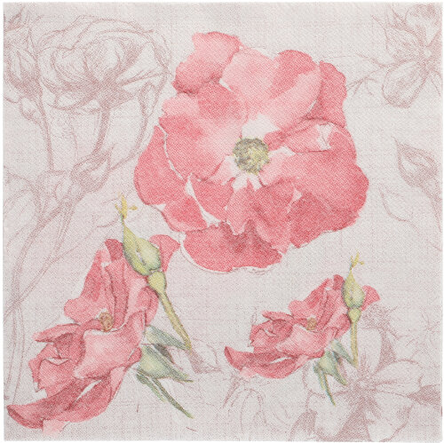 [89291] 5 x 50 Servietten "ROYAL Collection" 1/4-Falz 40 cm x 40 cm rosa "Blossom"