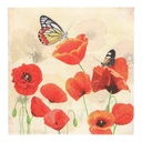 10 x 20 Servietten, 3-lagig 1/4-Falz 33 cm x 33 cm "Poppy Flowers"