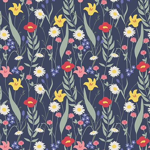 [89321] 10 x 20 Servietten, 3-lagig 1/4-Falz 33 cm x 33 cm "Blomsterhav"