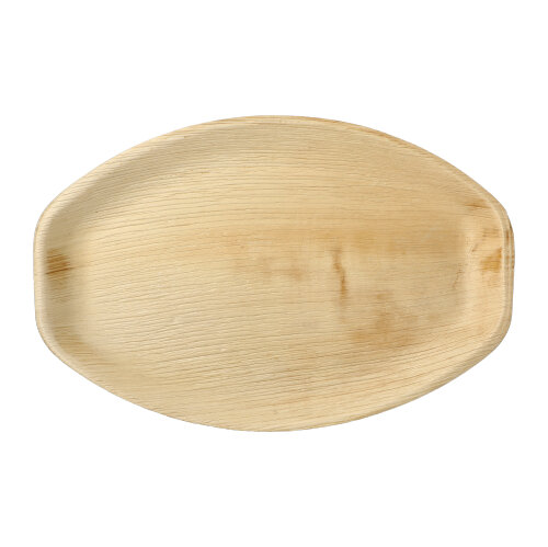[89328] 10 x 6 Tabletts, Palmblatt "pure" oval 3 cm x 37 cm x 25 cm natur