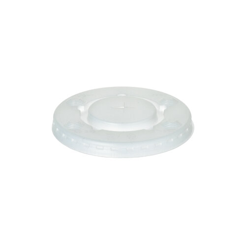[89337] 12 x 150 Deckel PS rund Ø 9 cm · 1 cm klar mit Kreuzschlitz